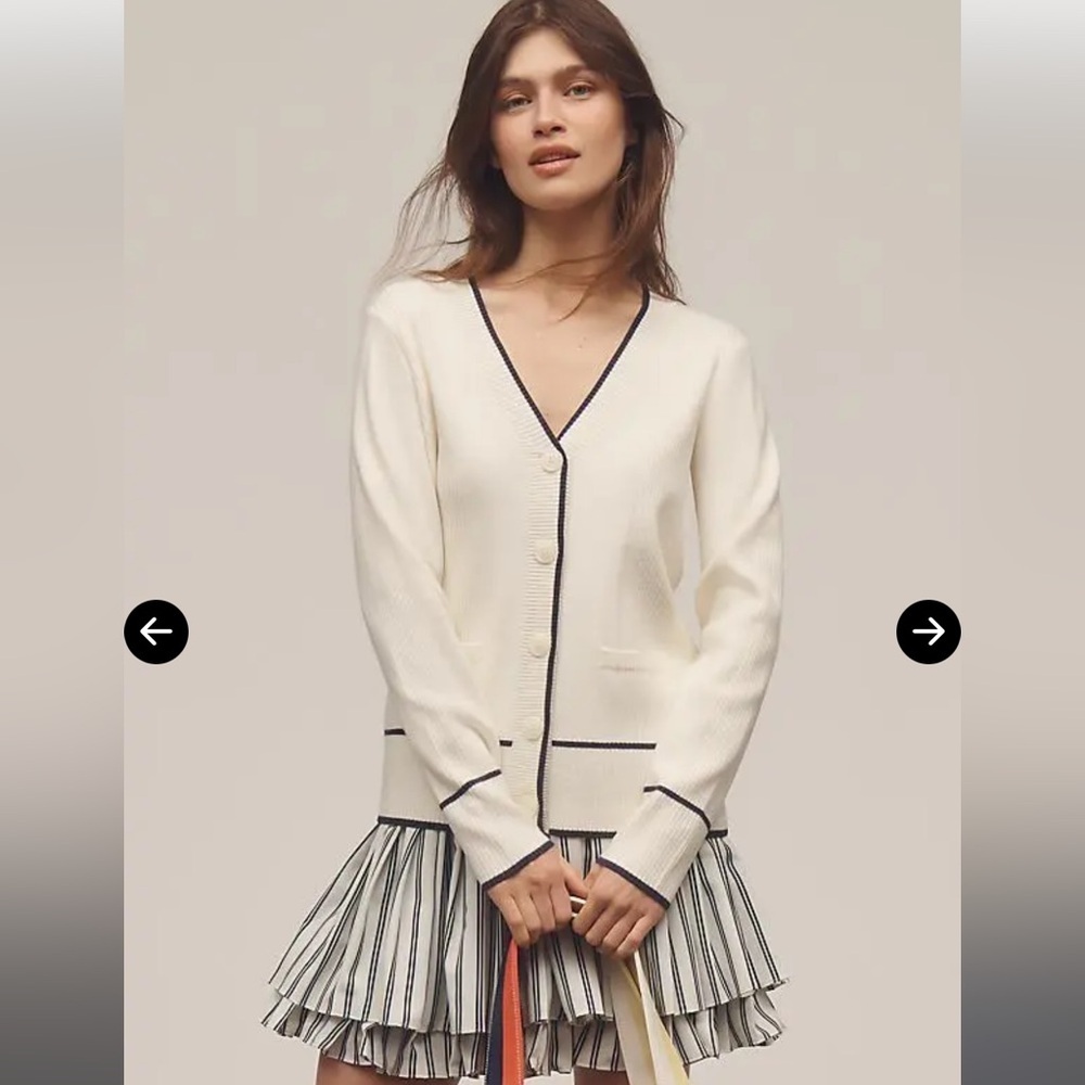 Maeve Cream Button-Up Cardigan size mp